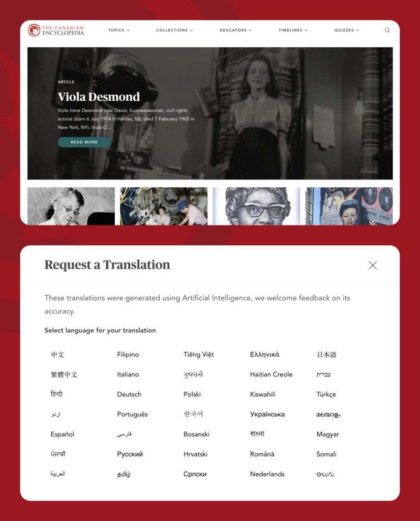 The Canadian Encyclopedia AI Translations Case Study